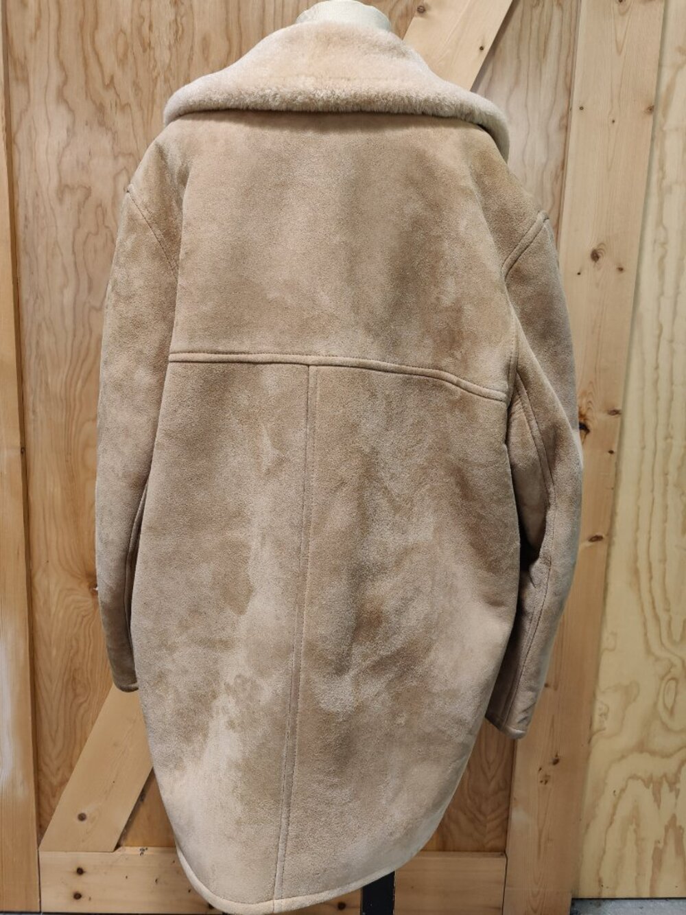 Shearling Leather Jacket XXL Vintage Mid Century - Picture 3 of 13